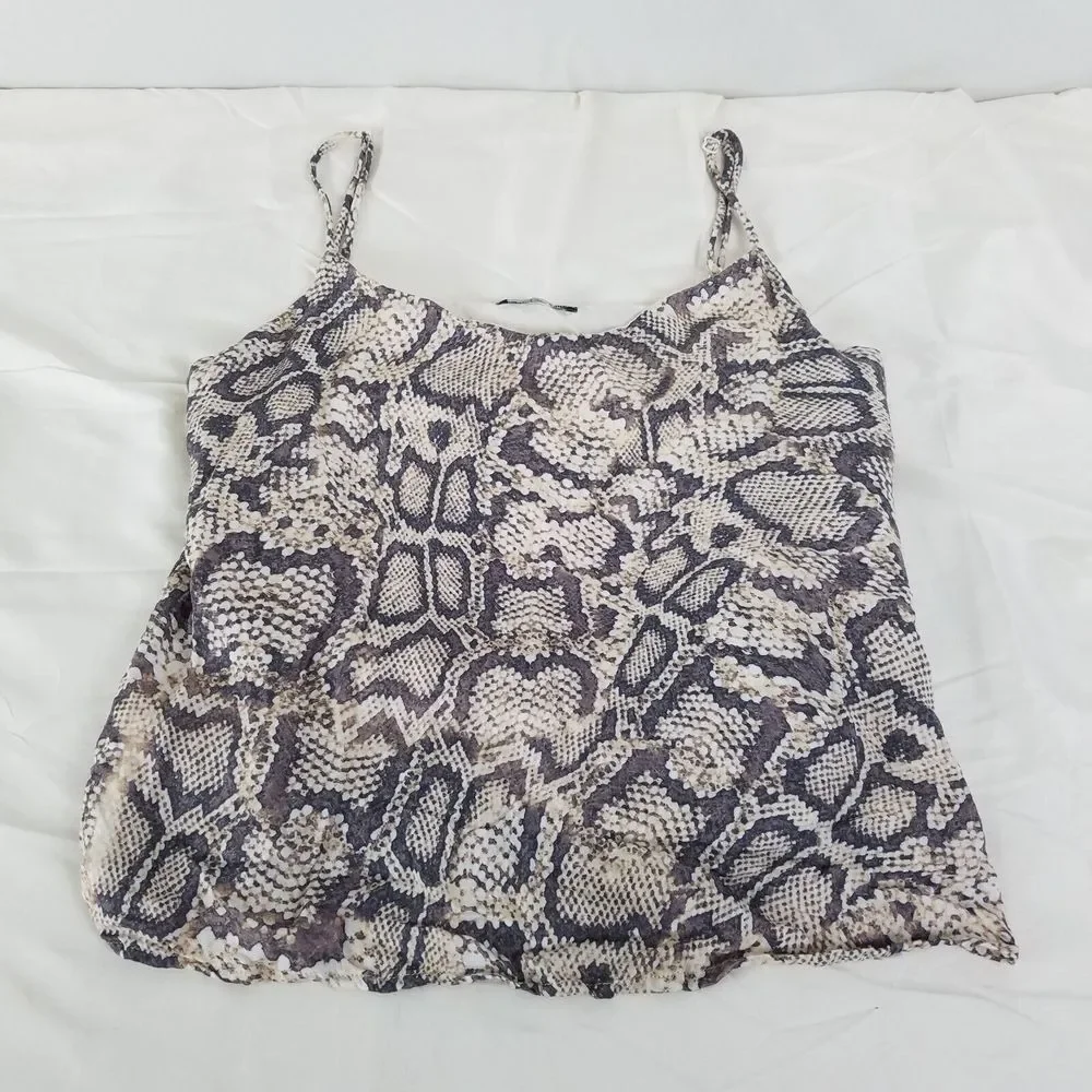 Robertson + Rodeo Shirt Juniors Medium Cami Spaghetti‎ Strap Top Snakeskin Print - Picture 3 of 9